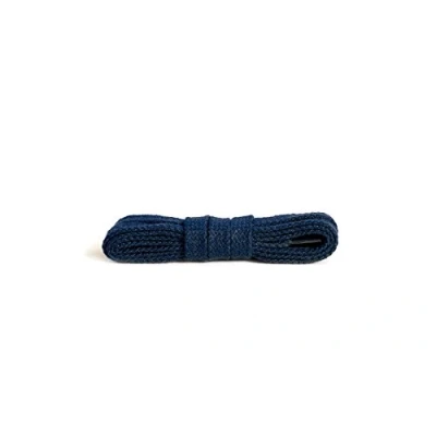 Abbildung von Kaps Flache Schnürsenkel, hochwertige strapazierfähige 100% Baumwolle 1 Paar, viele Farben und Längen (120 cm 6 bis 8 Ösenpaare / 57 Marine)