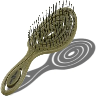 Abbildung von Chiara Ambra Haarbürste ohne Ziepen Spiral Haar Bürste Hair Brush Entwirrbürste Detangler Extensions Hairbrush lange Haare Grün