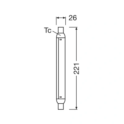 Abbildung von OSRAM S15s LED Lampe, matte Stablampe für Sockel, 350 Lumen, Warmweiß (2700K), Ersatz herkömmliche 32W Leuchtmittel, 140 Grad Abstrahlwinkel, nicht dimmbar