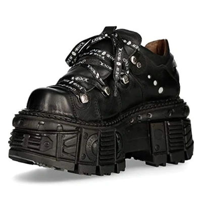 Abbildung von New Rock M.TANK120NSHLACE S1 Militärschuhe, Unisex, Original Plattform, Schwarz , 42 EU