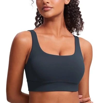 Abbildung von CRZ Yoga Damen ButterLuxe Sport BH U Back Ohne Buegel Große Brüste Fitness Top Echte Marine M