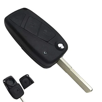 Abbildung von PHONILLICO Autoschlüssel Ersatz Fernbedienung Schlüssel Für Cle FIAT Bravo Ducato Brava Punto Stilo Schlüsselanhänger Flip mit 2 Tasten Schwarz Klinge Modell ohne Batteriezelle