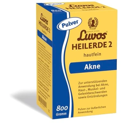 Abbildung von Luvos Heilerde 2 hautfein Pulver Naturheilmittel bei Akne Vielseitig äußerlich anwendbar Hautproblemen, Entzündungen, Muskel und Gelenkbeschwerden, sowie zur Haut Haarpflege 800 Gramm