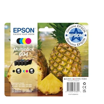 Abbildung von Epson Orginal 604 Tinte Ananas Multipack 4 farbig Standard, XP 2200 2205 3200 4205 WF2910DWF WF2930DWF WF2950DWF, ReadyPrint Flex Tintentarife