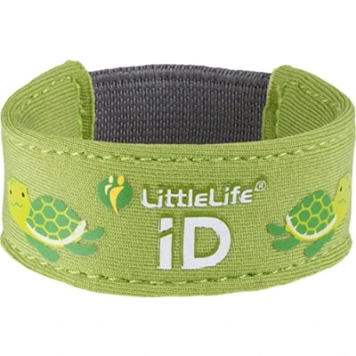 Abbildung von LittleLife Sicherheitsarmband, Kinder iD Armband mit Karten für Notfallkontakt oder medizinische Informationen, Schildkröte