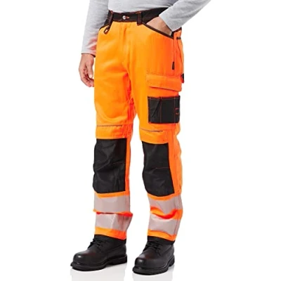 Abbildung von Portwest PW3 Warnschutz Arbeitshose, Größe: 48, Farbe: Orange/Schwarz, PW340OBR48