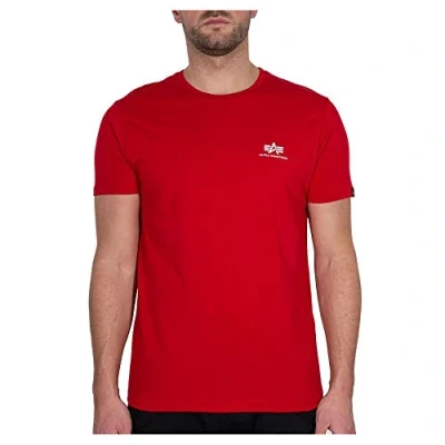 Abbildung von Alpha Industries Herren Basic T Small Logo Shirt, Blickdicht, RBF Red, M