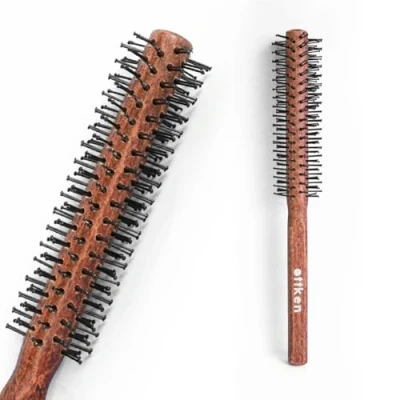 Abbildung von Bart Rundbürste für den Mann zum glätten föhnen &amp; entwirren der Haare I Föhnbürste mit besonderen Noppen Haarbürste aus echtem Holz Haar (medium)