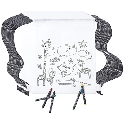 Abbildung von PARTITUKI Mitgebsel Kindergeburtstag. 10 Taschen Zu Malen, Sets mit 5 Farbigen Wachsen. für Kindergeburtstag Gastgeschenke und Kleine Geschenke Kinder