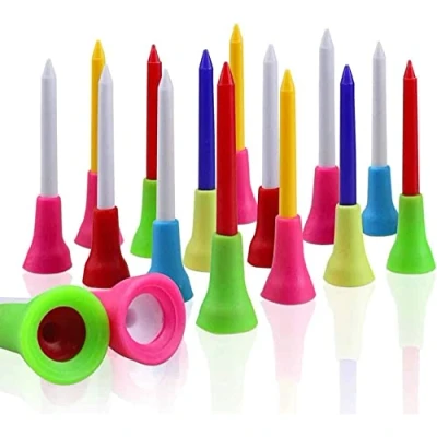 Abbildung von Kofull Tees de Golf Gummi 50pcs Mixed Kunststoff Tees, aus Kunststoff, Gummi, Tee, 70 mm (2 3/4