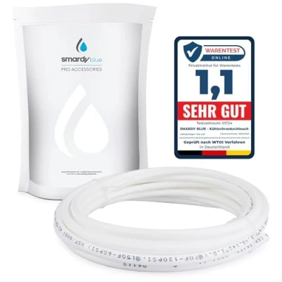 Abbildung von smardy 3m Kühlschrankschlauch 6,35mm (1/4&quot;) Osmose Schlauch weiß Wasserschlauch für Kühlschrank Side by Osmoseanlage Wasserfilter Aquarium Wasserzulaufleitung 1/4 Zoll
