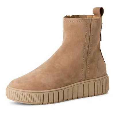 Abbildung von Tamaris Damen Stiefelette Leder Wechselfußbett; CAMEL, EU 39