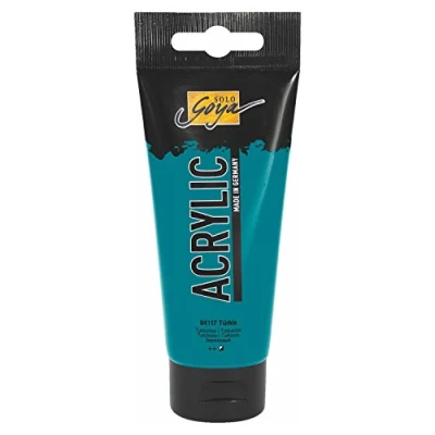 Abbildung von KREUL 84117 Solo Goya Acrylic, 100 ml Tube in türkis, cremige vielseitig einsetzbare Acrylfarbe Studienqualität, auf Wasserbasis, schnell und matt trocknend, gut deckend, wasserfest
