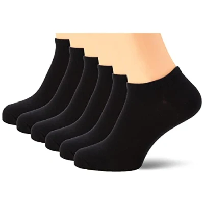 Abbildung von Nur Die Damen 6er Pack Sneaker Socken aus Weicher &amp; Atmungsaktiver Baumwolle Kurzzsocken Socken, Schwarz, 35 38