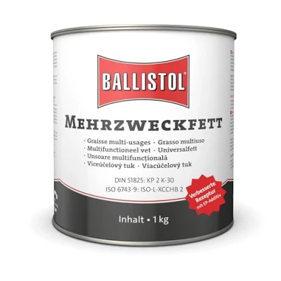 Abbildung von BALLISTOL 25351 Mehrzweckfett 1kg Eimer Wasserbeständiges Universalfett Gleitlager Abdichtung, KFZ Schmierung
