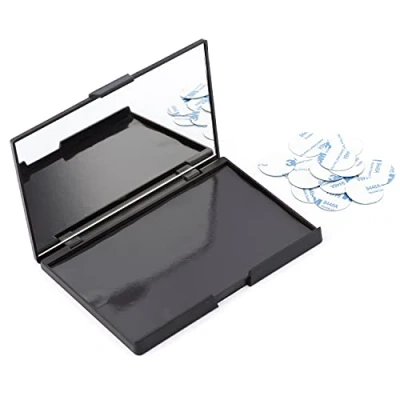Abbildung von Allwon Leere magnetische Lidschatten Make up Palette mit 15 teiliger klebender leerer Metallaufkleber für Lippenstift Rougepuder