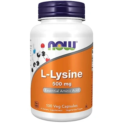 Abbildung von Now Foods, L Lysine, 500mg, 100 vegane Kapseln, Aminosäure, Laborgeprüft, Glutenfrei, Sojafrei, Gentechnikfrei, Aminosäure Lysin