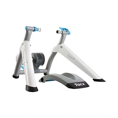 Abbildung von TACX FLOW Smart interaktiver Wheel On Rollentrainer mit Kompatibilität zur App, Zwift etc. bis zu 800 Watt Widerstand und 6% Steigung. Zusammenklappbar fast geräuschloses Schwungrad