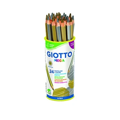 Abbildung von GIOTTO Mega Metallic Bleistift Pack, 24 Bleistifte Gold &amp; Silber, ideal für Schulen, Kinder