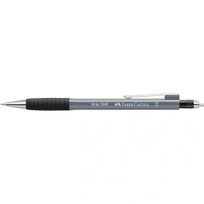 Abbildung von FABER CASTELL 134589 Druckbleistift GRIP 1345 stone grey, Härtegrad B, Minenstärke 0.5 mm, mit integriertem Radiergummi, 1 Stück