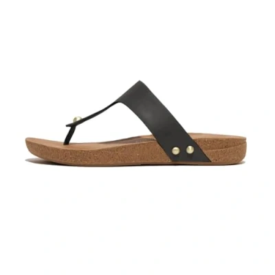 Abbildung von Fitflop Damen Iqushion Zehensandalen aus Leder Sandale, Schwarz, 38 EU