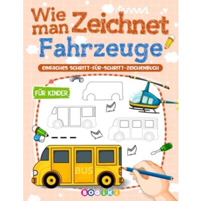 Abbildung von Wie man Fahrzeuge zeichnet: Einfaches Zeichenbuch für Kinder, Jugendliche und Erwachsene Lerne um Autos, Lastwagen, Flugzeuge zu zeichnen. Anfängern beibringen, tolle zeichnen
