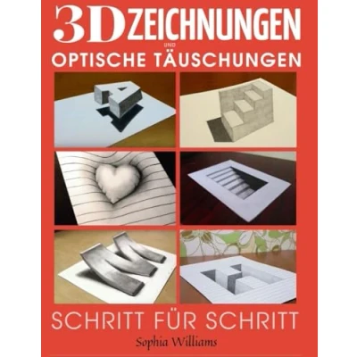 Abbildung von 3D Zeichnungen und optische Täuschungen: Schritt für Anleitung zum Zeichnen optischer Täuschungen Kunst Kinder, Jugendliche Studenten