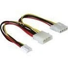 Abbildung von Y Kabel zur Stromversorgung, Molex 4pin Stecker an Buchse + 3,5 FDD, Delock® [82111]