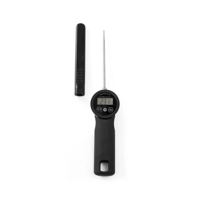 Abbildung von HENDI Einstichthermometer digital 50ºC bis +300ºC Edelstahl wasserdicht ergonomischer Griff inkl. Batterien Haltefunktion