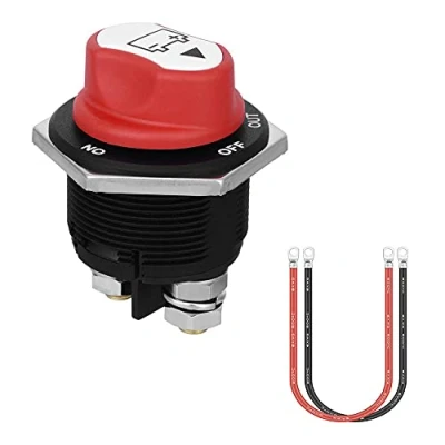 Abbildung von Jtron batterieschalter mit Kabel trennschalter motorrad an aus Abdeckung abnehmbar 12v mini 8awg 50cm für Marine Boat Caravan Car Vehicles (100A)