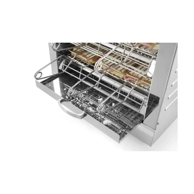 Abbildung von HENDI Gastro Toaster mit 6 Toast Zangen 2 Ebenen 44 x 29 40 cm Infrarot Quarzrohre max. Temperatur in 30 Sek., Edelstahl Multi