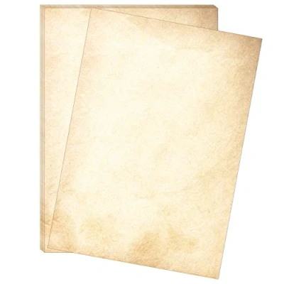 Abbildung von 100 x 120GSM Recycling Blatt altmodisches Briefpapier/Vintage Design Papier DIN A4 Recycling. Ideal für Vintage Einladungen und Briefe (100)