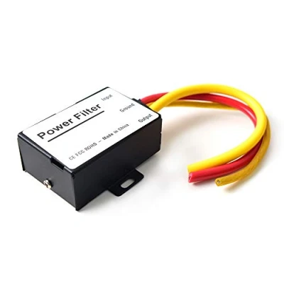 Abbildung von Auto Netzfilter EMI Noise Ground Loop Isolator Suppressor für Autoradio Audio Radio Verstärker Amp Lautsprecher Equalizer Subwoofer 12V