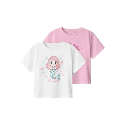 Abbildung von Name it Nmffrejane 2 PACK Tshirt print für Kinder, Größe: 104, Lucent white/sweet dreams