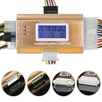 Abbildung von LEAGY 20/24 4/6/8 PIN 1,8 &quot;LCD Computer PC Netzteiltester für SATA, IDE, HDD, ATX, ITX, BYX, BTX, PCI E, Anschlüsse Gold