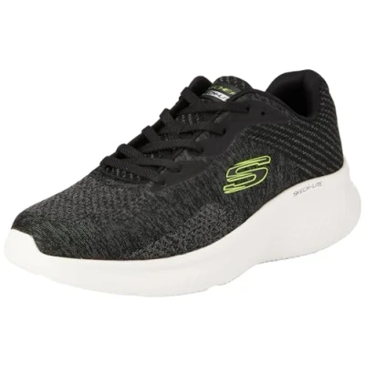 Abbildung von Skechers Herren Skech lite Pro Faregrove Sneaker, Schwarzer Rundstrick Synthetik Limettenbesatz, 39 EU