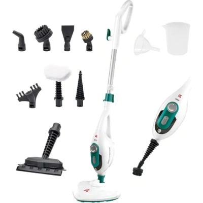 Abbildung von Di4 Dampfreiniger Steamclean Multifunktion 10 in 1, 1500W, Reiniger Handgerät und Dampfmop, Düsen Mikrofaserbezug, für alle Böden, ideal Teppich, ECO Reinigung, Amazon Exklusiv