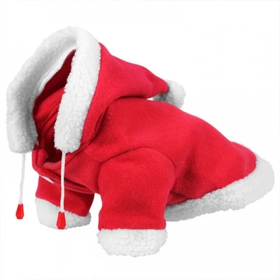 Abbildung von QHP Hundepullover Weihnachten mit Kapuze Rot/Weiß