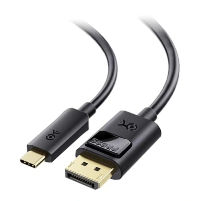 Abbildung von Cable Matters 32.4Gbps Bidirektionales USB C DisplayPort 1.4 Kabel 3m Unterstützung 8K 60Hz/4K 240Hz (Thunderbolt 4 zu DisplayPort, Kabel) Schwarz Funktioniert mit MacBook XPS