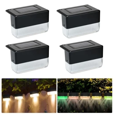 Abbildung von EBUYFIRE Solarlampen für den Garten, wasserdichte Solarleuchten die Gartendekoration, Solar Gartenleuchten Balkondekoration und Terrasse, warmes Weiß/Farbwechsel (4)
