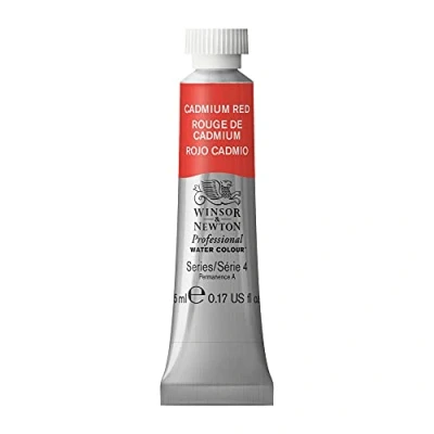 Abbildung von Winsor &amp; Newton 8840300 Professional Aquarellfarbe, lebendige Wasserfarben in Künstlerqualität, hohe Farbbrillanz Leuchtkraft, lichtecht, Archivqualität, 5ml Tube Kadmiumrot