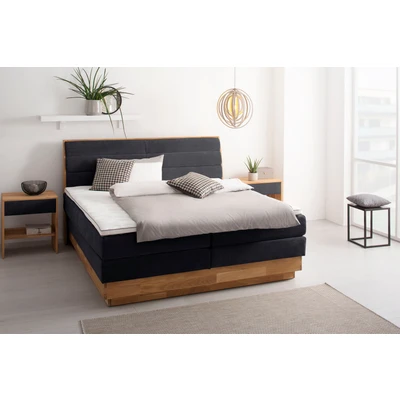 Abbildung von OTTO products Boxspringbett »Jenna« ohne LED Beleuchtung, mit zertifizierten, recycelten Bezugsstoffen
