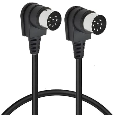 Abbildung von HUHANGGod Dual 90Degree Winkel Großer 8 Pin Din Stecker zum männlichen Lautsprecher Audio Kabel, 2 X Verlängerungskabel für Bang und Olufsen B&amp;O PowerLink BeoLab (0.5 Meter)