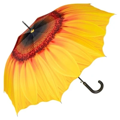 Abbildung von VON LILIENFELD Regenschirm Sonnenblume Auf Automatik Windfest Leicht Stockschirm Stabil Flower