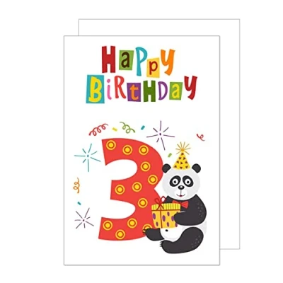 Abbildung von Edition Seidel exklusive Premium Geburtstagskarte zum 3. Geburtstag mit Umschlag. Glückwunschkarte Kinder Junge Mädchen eine einzeln Karte (G2943 SW022)
