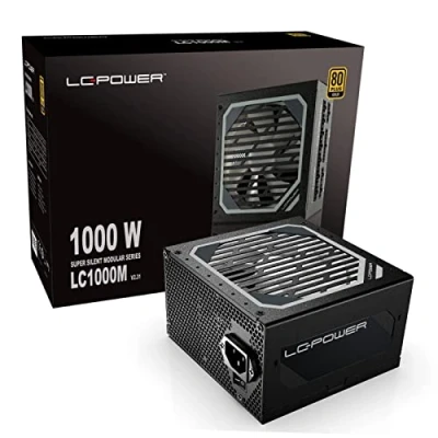 Abbildung von LC POWER LC1000M 1000W PC Netzteile Super Silent Modular Serie Voll Modulares Kabelmanagement 80Plus Gold