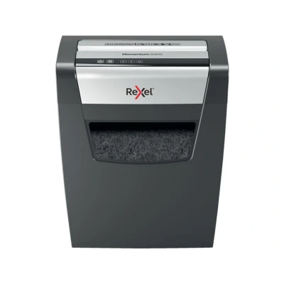 Abbildung von Rexel Aktenvernichter Momentum X410, Partikelschnitt, 11 10 Blatt A4 (70 80 g/m²) Kapazität, Sicherheitsstufe P4, 23L Abfallbehälter, Schredder, schwarz, 2104571EU