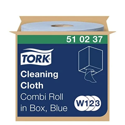 Abbildung von Tork Reinigungstücher Blau W1/2/3, Wiederverwendbar, 1 x 400 Tücher, 510237