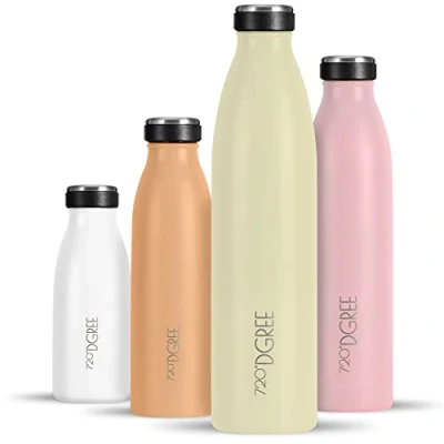 Abbildung von 720DGREE Edelstahl Trinkflasche “milkyBottle 750ml BPA Frei, Auslaufsicher, Kohlensäure geeignet Thermosflasche für Sprudel, Sport, Uni, Schule, Fitness, Outdoor, Camping