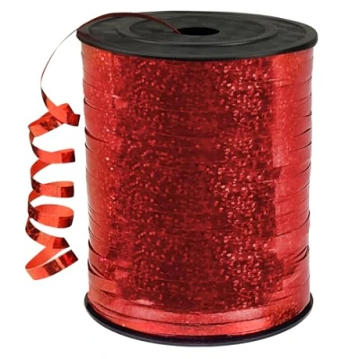 Abbildung von 450 Meter Geschenkband Rot DATEFUN 5mm Rotes Band Glitzer Ringelband Ballonband für Weihnachtsdeko, Ballonverschlüsse, Geschenkverpackung, Hochzeitsdeko